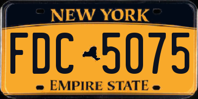 NY license plate FDC5075