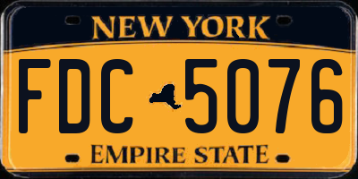 NY license plate FDC5076