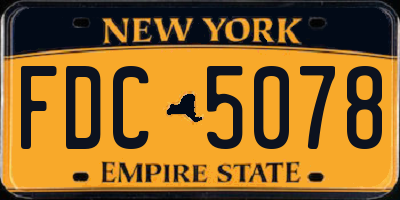 NY license plate FDC5078