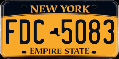 NY license plate FDC5083