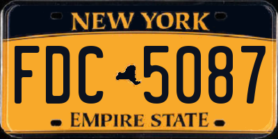 NY license plate FDC5087