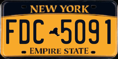 NY license plate FDC5091