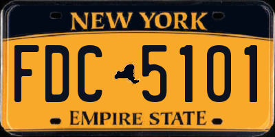NY license plate FDC5101