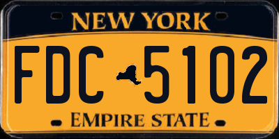 NY license plate FDC5102