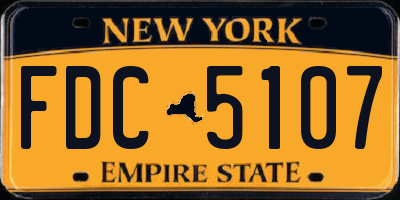 NY license plate FDC5107