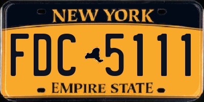 NY license plate FDC5111