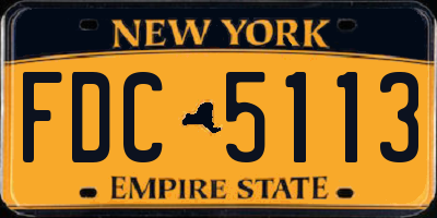 NY license plate FDC5113
