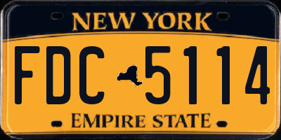 NY license plate FDC5114