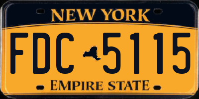 NY license plate FDC5115