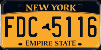 NY license plate FDC5116