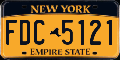 NY license plate FDC5121