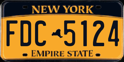 NY license plate FDC5124