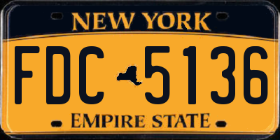 NY license plate FDC5136