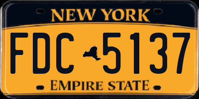 NY license plate FDC5137
