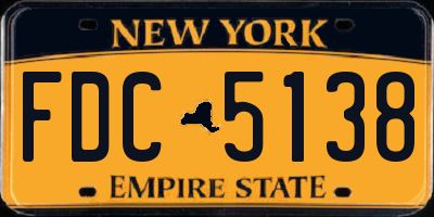 NY license plate FDC5138