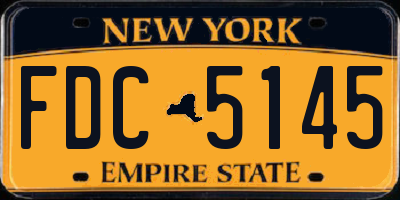 NY license plate FDC5145
