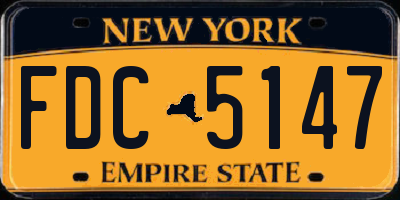 NY license plate FDC5147