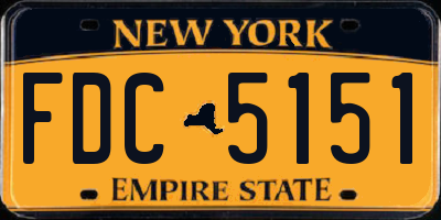 NY license plate FDC5151