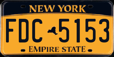 NY license plate FDC5153