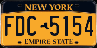 NY license plate FDC5154