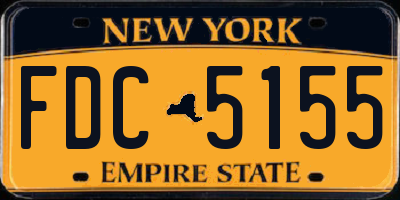 NY license plate FDC5155