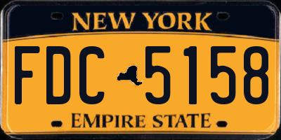 NY license plate FDC5158