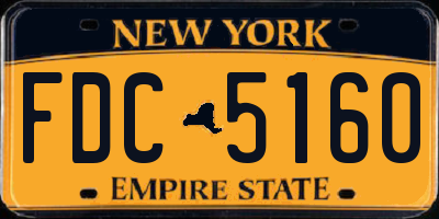 NY license plate FDC5160
