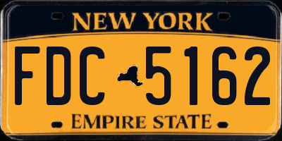 NY license plate FDC5162