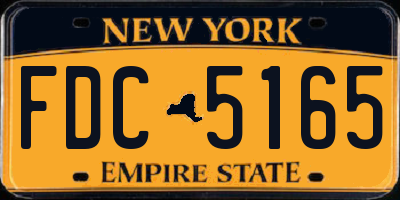 NY license plate FDC5165