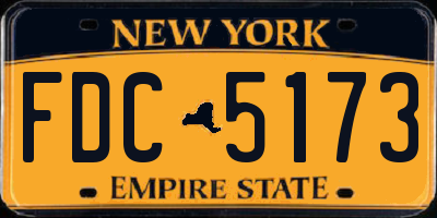 NY license plate FDC5173