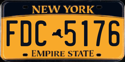 NY license plate FDC5176