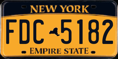 NY license plate FDC5182