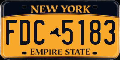 NY license plate FDC5183