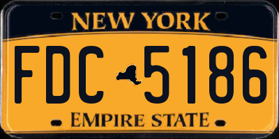 NY license plate FDC5186