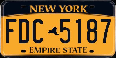 NY license plate FDC5187