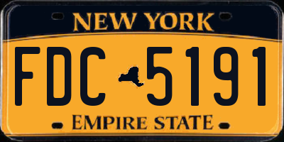 NY license plate FDC5191