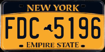 NY license plate FDC5196
