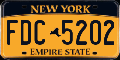 NY license plate FDC5202