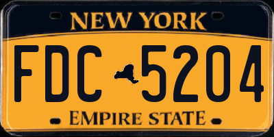 NY license plate FDC5204