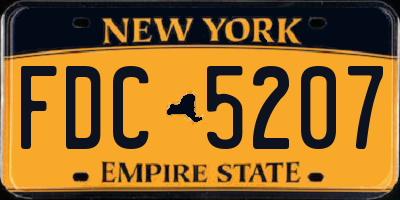 NY license plate FDC5207