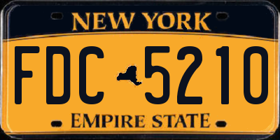 NY license plate FDC5210