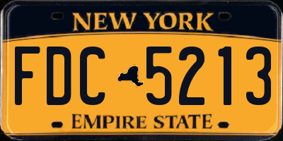 NY license plate FDC5213