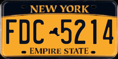 NY license plate FDC5214