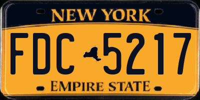 NY license plate FDC5217
