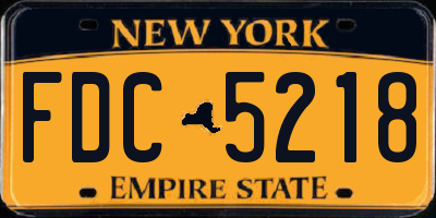NY license plate FDC5218