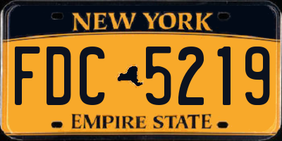 NY license plate FDC5219