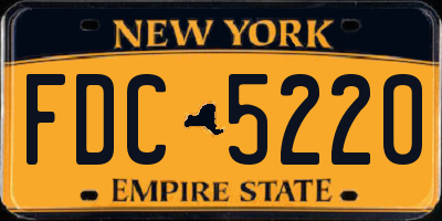 NY license plate FDC5220