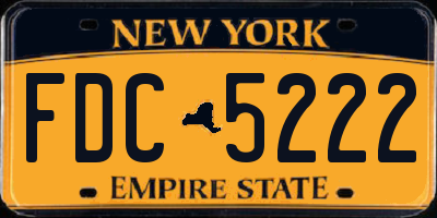 NY license plate FDC5222