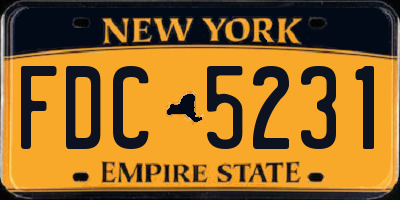 NY license plate FDC5231