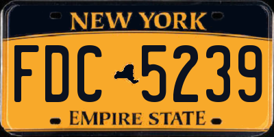 NY license plate FDC5239